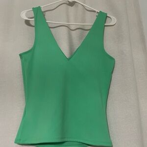 NWT Express Women Light Green v neck Body contour compress tank Sz M